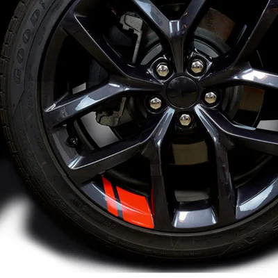 

6pcs Reflective Car Tuning Stripes Racing Wheel Decals, Size 18" - 21" Decorative Stickers