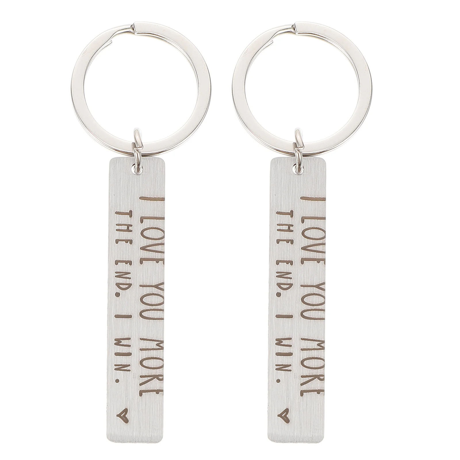 

2 Pcs Car Key Chain Couple Keychain Holder Gift Stainless Steel Key Ring Bag Purse Charms Keychain Charm Letters Lovers