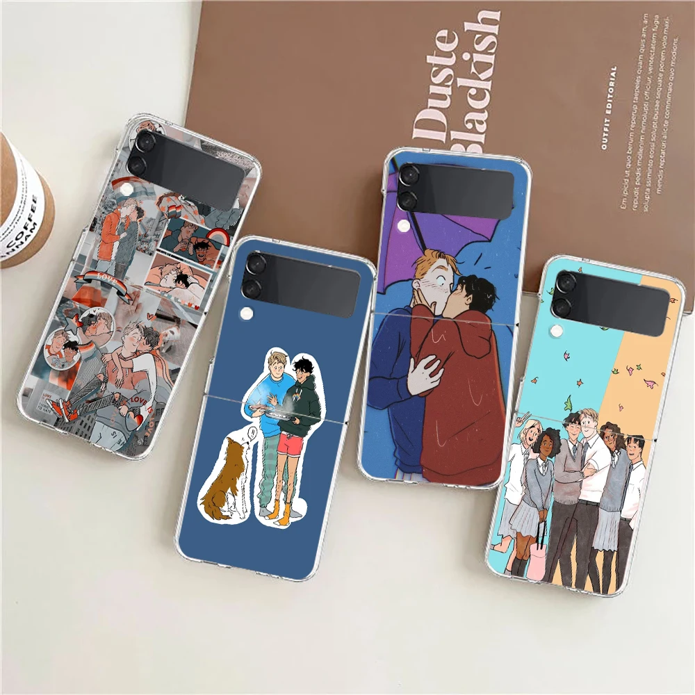 

Heartstopper Charlie Nick ZFlip4 ZFlip3 Phone Case For Samsung Z Flip 3 5G Transparent Hard Shell Z Flip 4 Galaxy Cover Folding