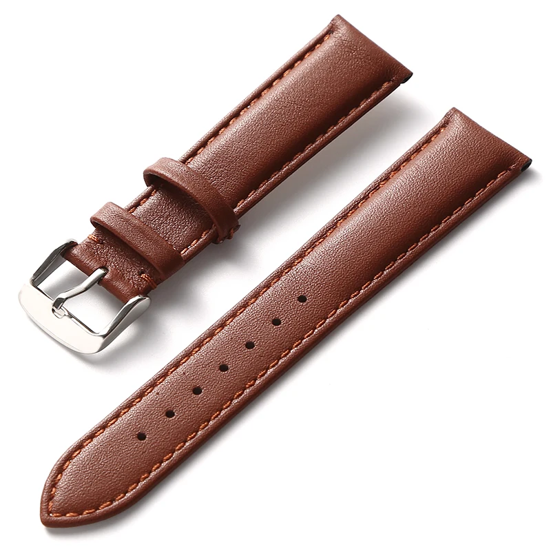 

Браслет для мужских и женских часов с коричневым кожаным ремешком, заменяемый браслет для часов Armani DW, фиолетовый, синий, 14, 16, 18 мм