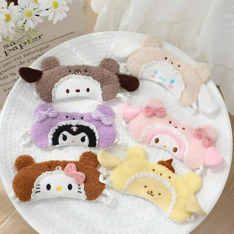 Sanrio Hello Kitty мультяшная плюшевая маска для глаз аниме удобная домашняя дорожная