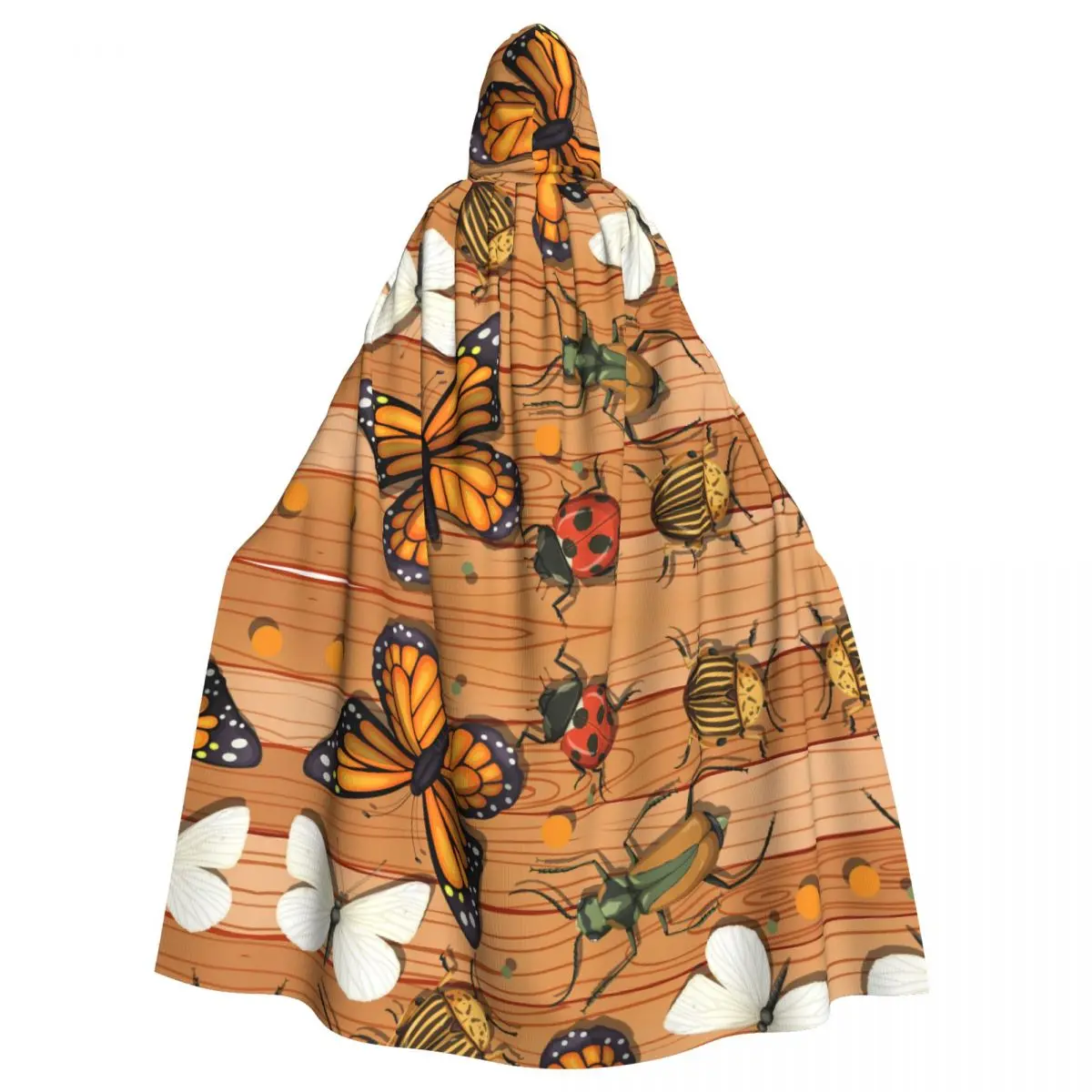 

Insects Wooden Hooded Cloak Polyester Unisex Witch Cape Costume Accessory