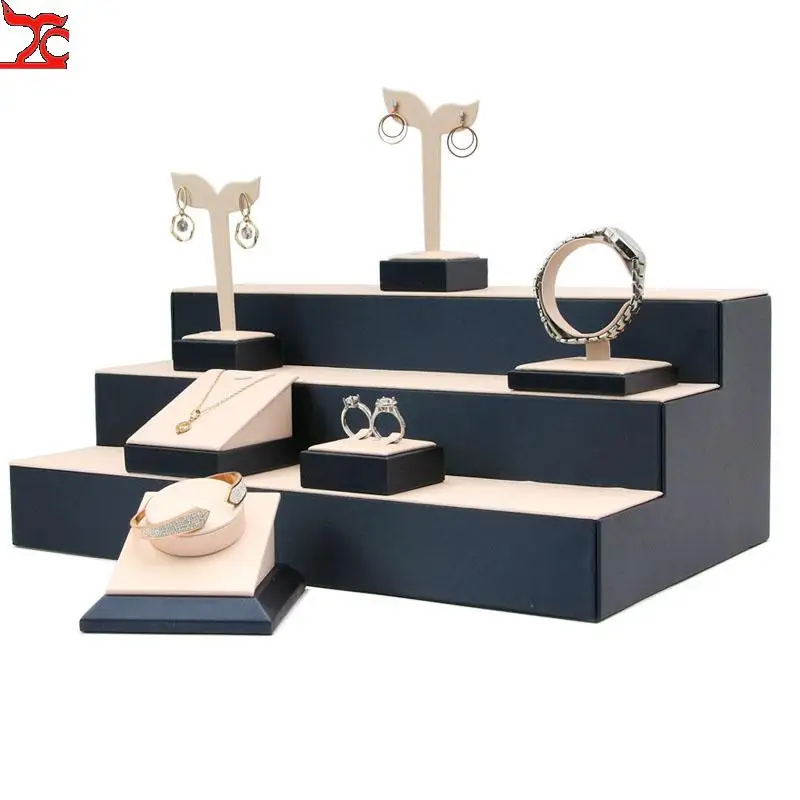

Jewelry Display Props Double Ring Earring Holder Bracelet Pendant Frame Bangle Watch Showcase Rack Jewelry Organizers