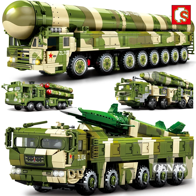 

Военный конструктор SEMBO MOC DF21 HQ9 из Китая, пуленепробиваемая ракета для пневматической защиты, грузовик, большая модель, игрушки для детей, по...