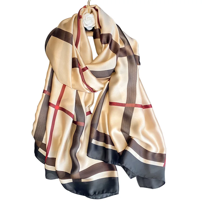 

180*90cm Large Silk Satin Scarf Hijab Women Print Spring New Shawl Wrap Female Hand Foulard Pashmina Travel Echarpe 2022 NEW