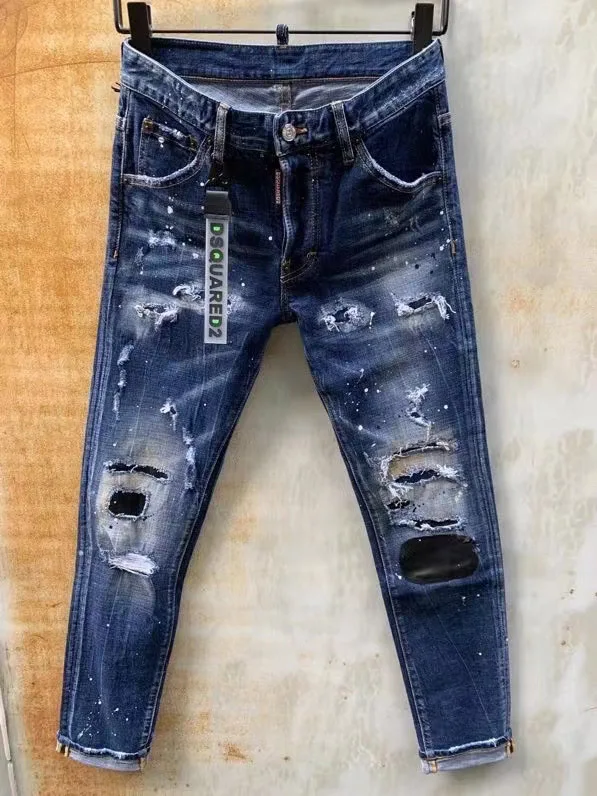 

2022 Dsquared2 Top Brand New Men's Jeans Business Casual Elastic Comfort Straight Denim Pants Male High Quality Brand Trousers