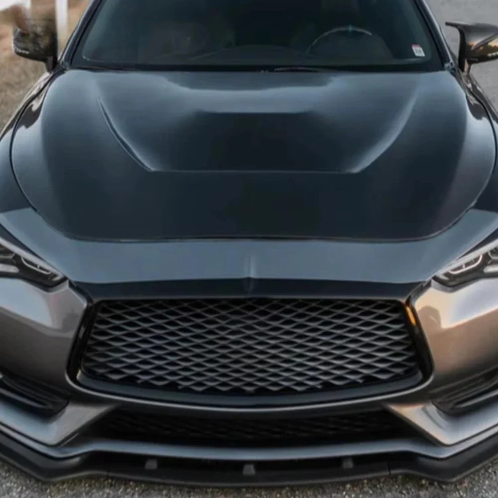 Фото Для Infiniti Q60 V36 13-16: Передний вентилируемый капот в стиле GTS из углеродного волокна №2