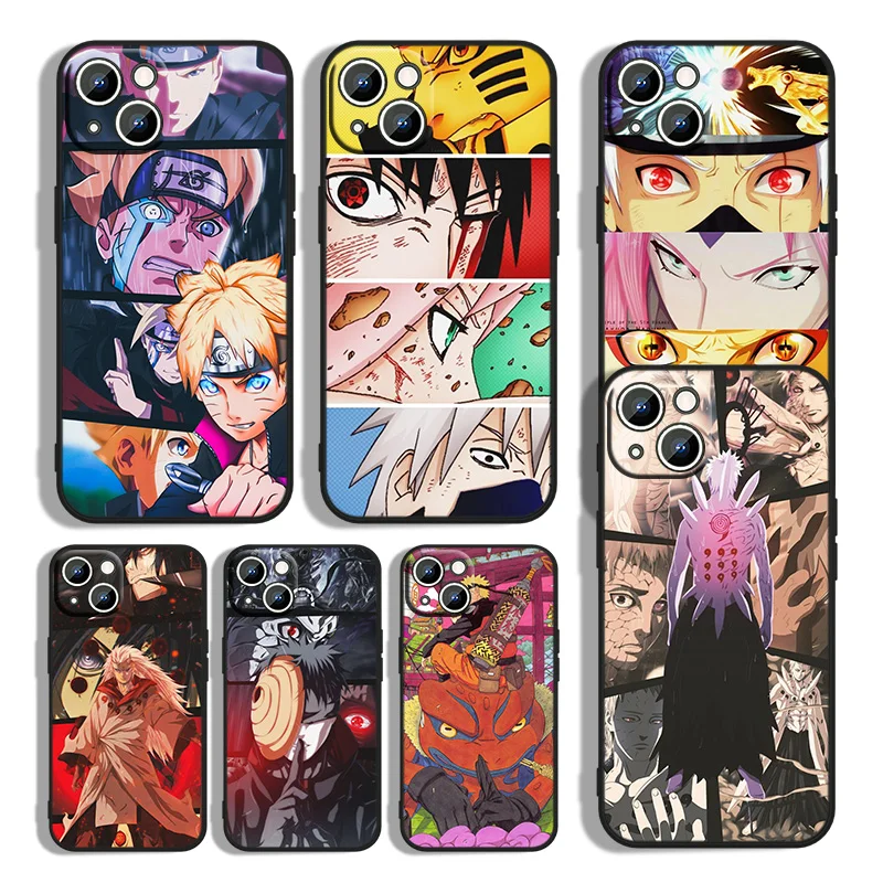 

Naruto Anime Pain Uchiha Sasuke For Apple iPhone 13 12 11 mini 8 7 6S 6 XS XR X 5 5S SE 2020 Pro Max Plus Black Phone Case Capa