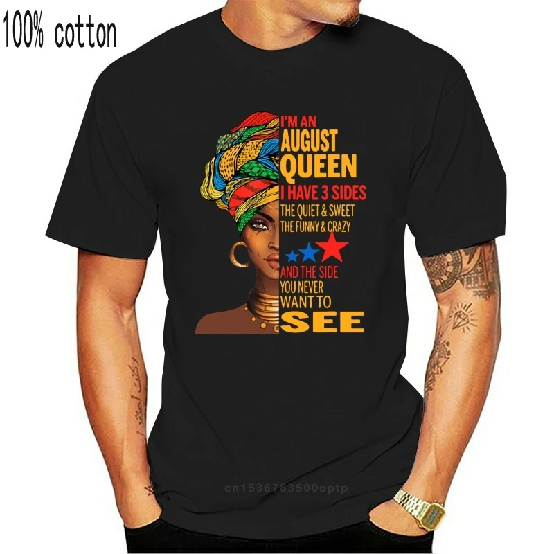 

Мужская футболка «Я Август королева» у меня есть 3-сторонняя симпатичная футболка размера меньше для молодежи среднего возраста
