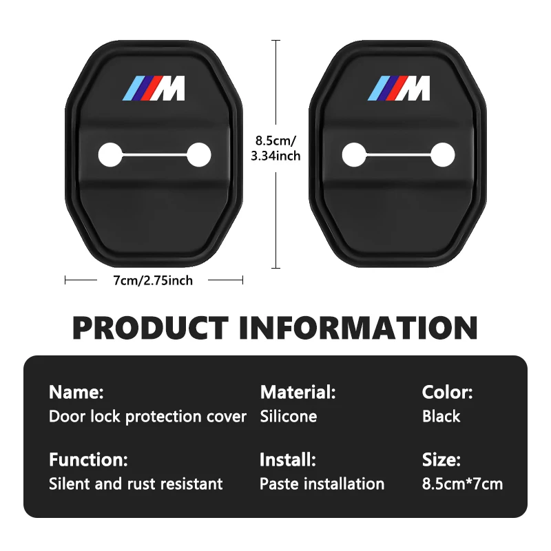 4 шт. силиконовые защитные накладки на дверные замки для BMW M Performance Alpina M3 M5 M6 X1 X3 X4 X5 G20 (art.: 3920d87ecf565) - 3920d87ecf565