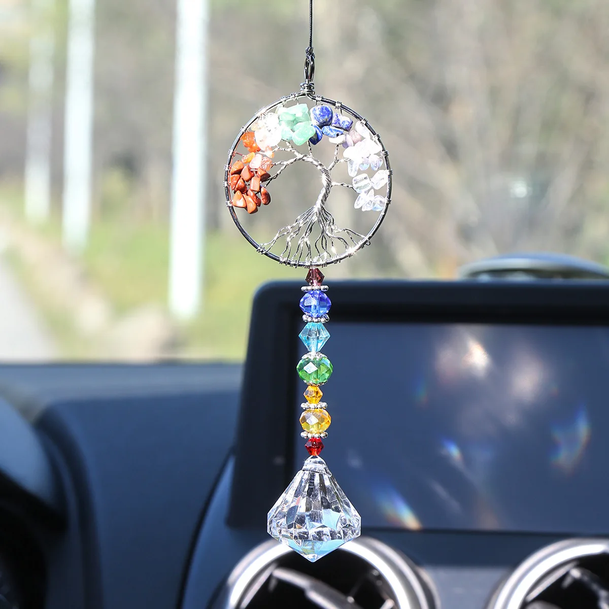 Ловец Снов С Дизайном Древо Жизни Из Натурального Камня Гравийное Плетение