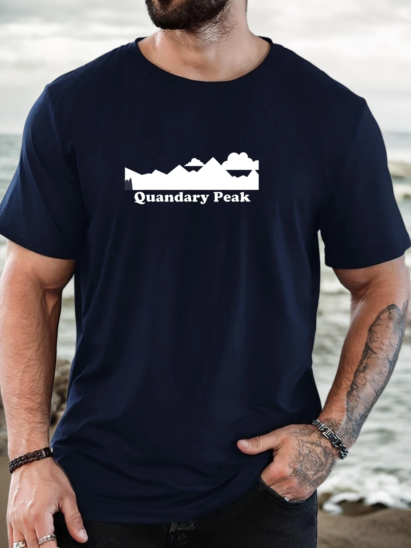 Фото Мужская Quandary Peak Pattern Летняя повседневная футболка с коротким вырезом №5