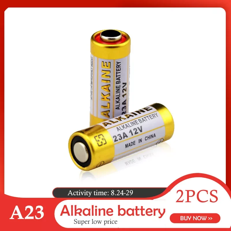 

2PCS 23A 12V dry alkaline battery 23AE 21/23 A23 23GA MN21 for doorbell,car alarm,walkman,car remote control etc