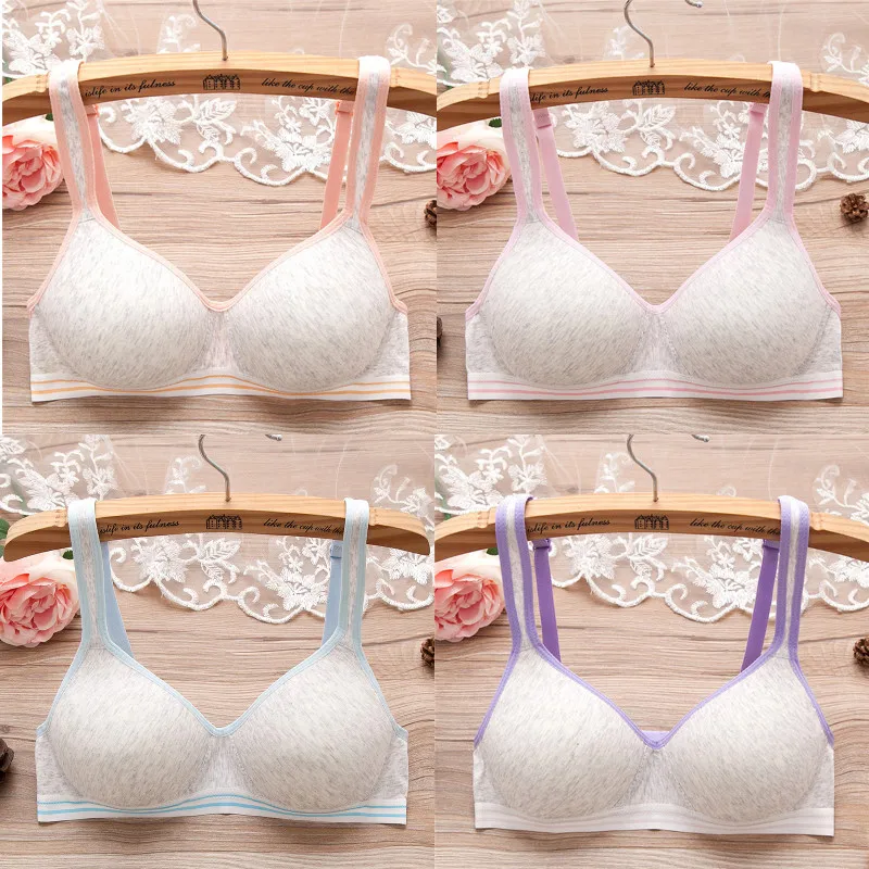 

4pcs/Lot Girls First Wireless Training Bra Teenage Underwear Teen Children Thin Cup 12-18Y
