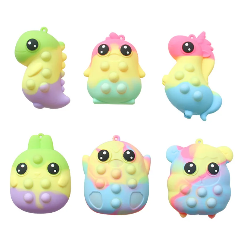 

3pcs Pop Fidget Reliver Stress Toys Rainbow 3D Pinch Ball Push Bubble Antistress Its Toys Simple Dimple Toy Autism for Children