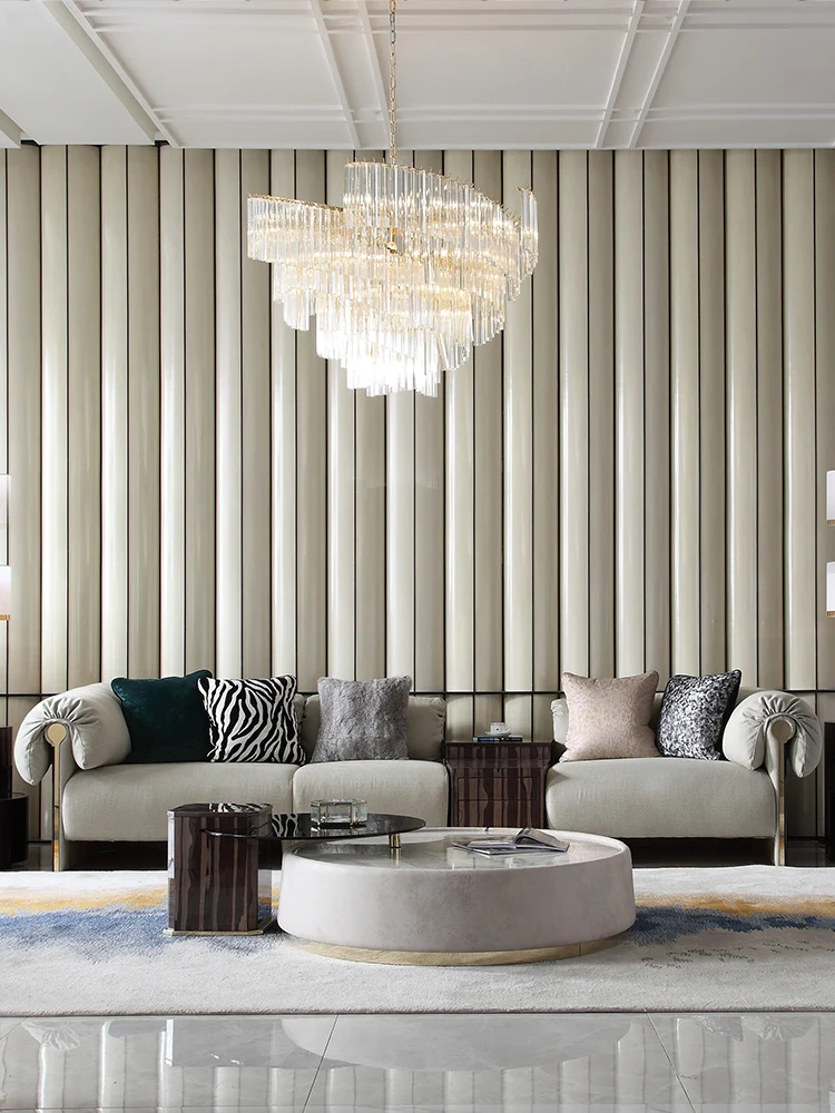 

Высококачественный чайный столик из натурального мрамора, большая семейная вилла, гостиная в скандинавском стиле, роскошный круглый чайный стол, комбинация