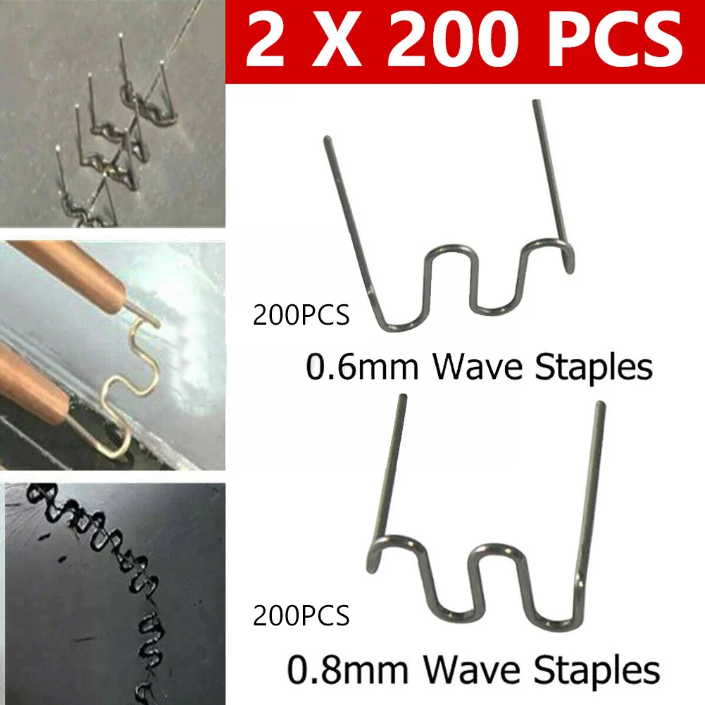 

400pcs Standard Pre-cut 0.6/0.8mm Welding Wave Staples Hot For Plastic Stapler Repair Kit Welder Tool Accessory