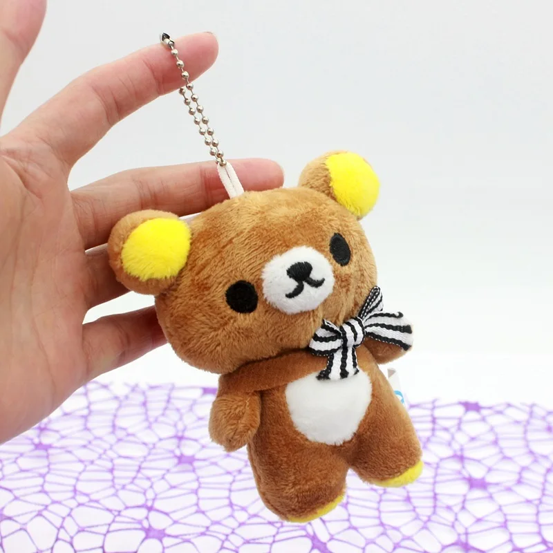 Фото Kawaii Rilakkuma аниме мультфильм плюшевые игрушки брелок аксессуары мягкий рюкзак кулон для девочек и мальчиков детские подарки на день рождения №4