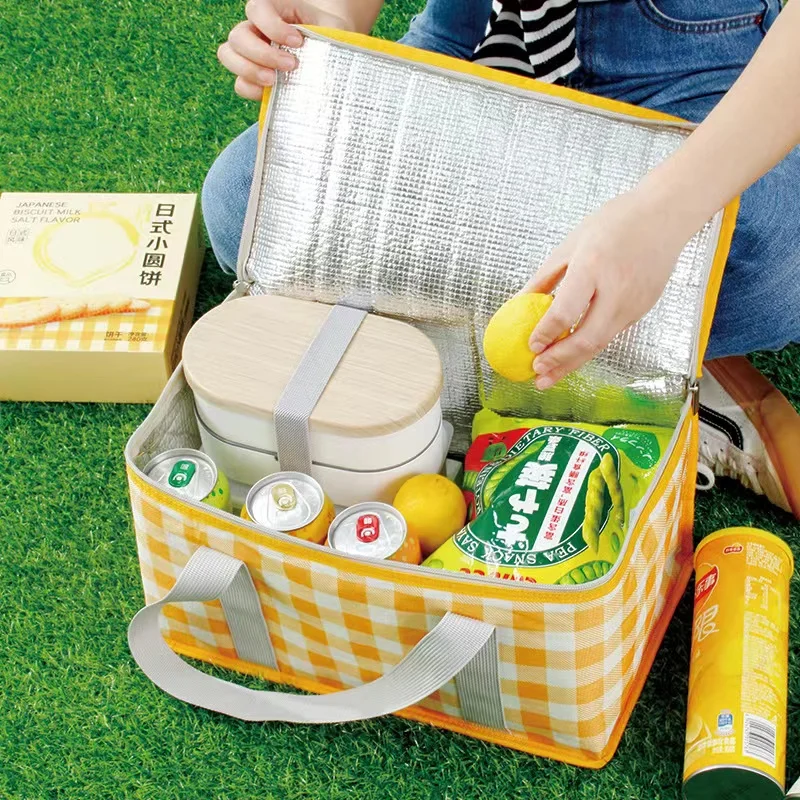 

Portable Thermal Insulated Cooler Box Large Outdoor Camping Lunch Bento Bags Trips BBQ Meal Drink Zip Pack Picnic Supplies