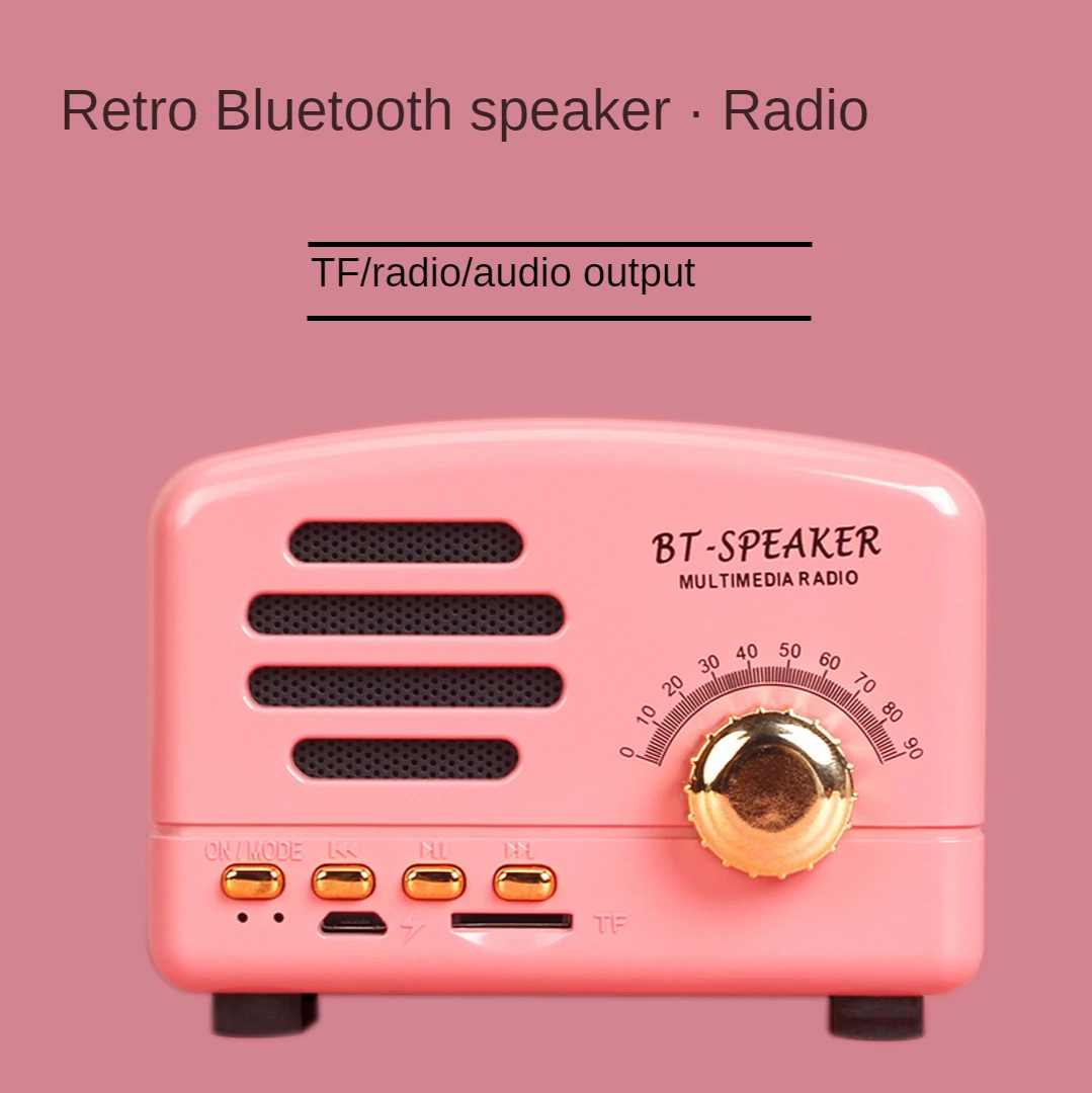 

Retro Bluetooth Speaker MP3 Small Speaker Computer New Mini Creative Gift Novel Portable Radio Card SD Mobile Phone Small Sound