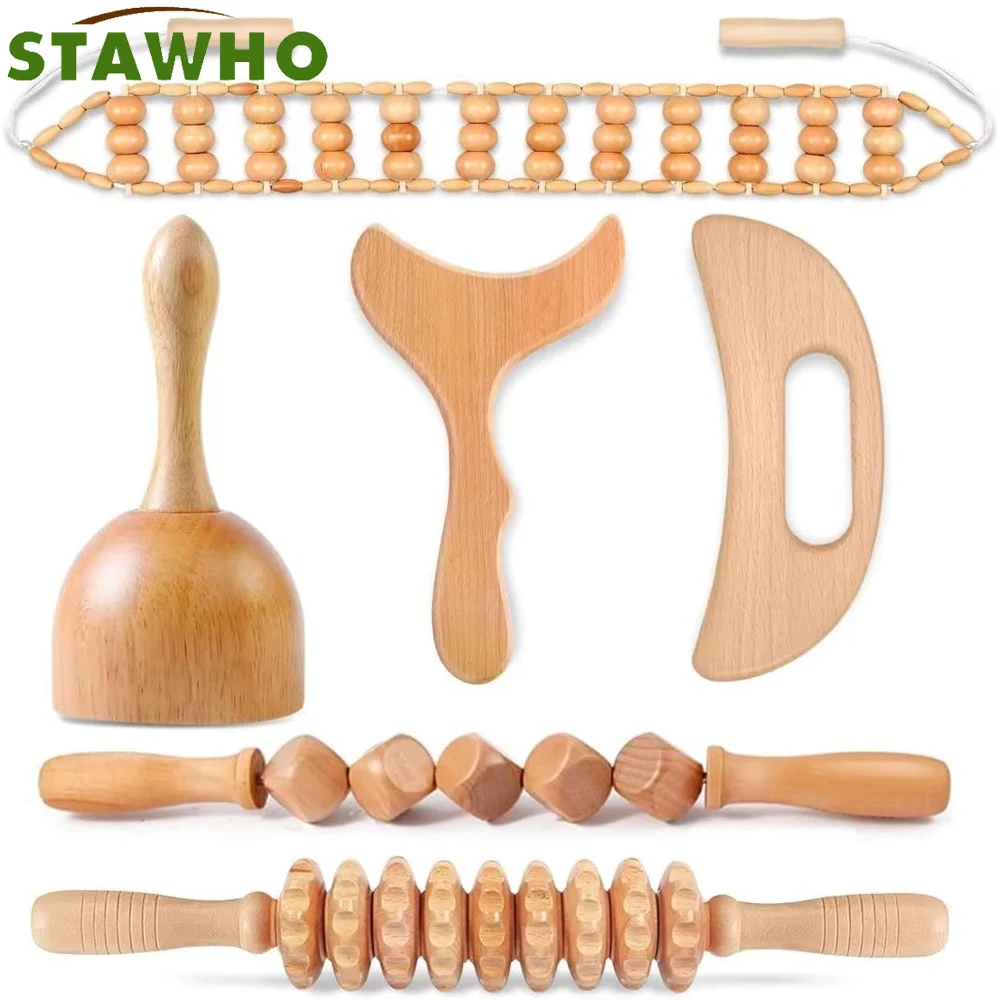 

Набор для лечения древесины, массажные инструменты для лечения древесины, инструмент для лечения лимфы, набор для лечения древесины, деревянный роликовый Канат