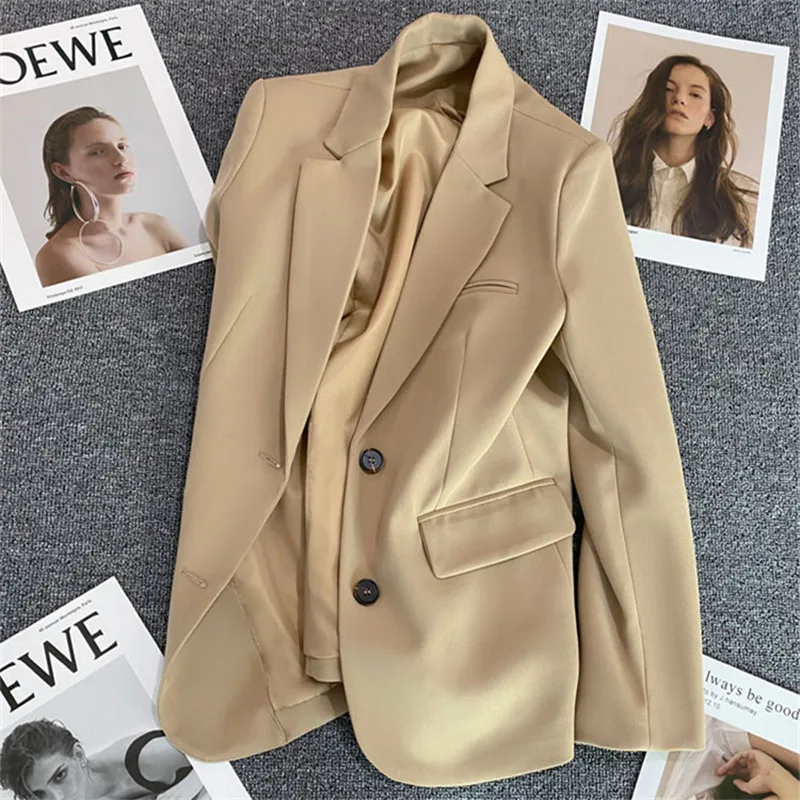 Blazer for Women New Loose Casual Spring and Autumn Solid Color Slim  Jacket Blazer Women