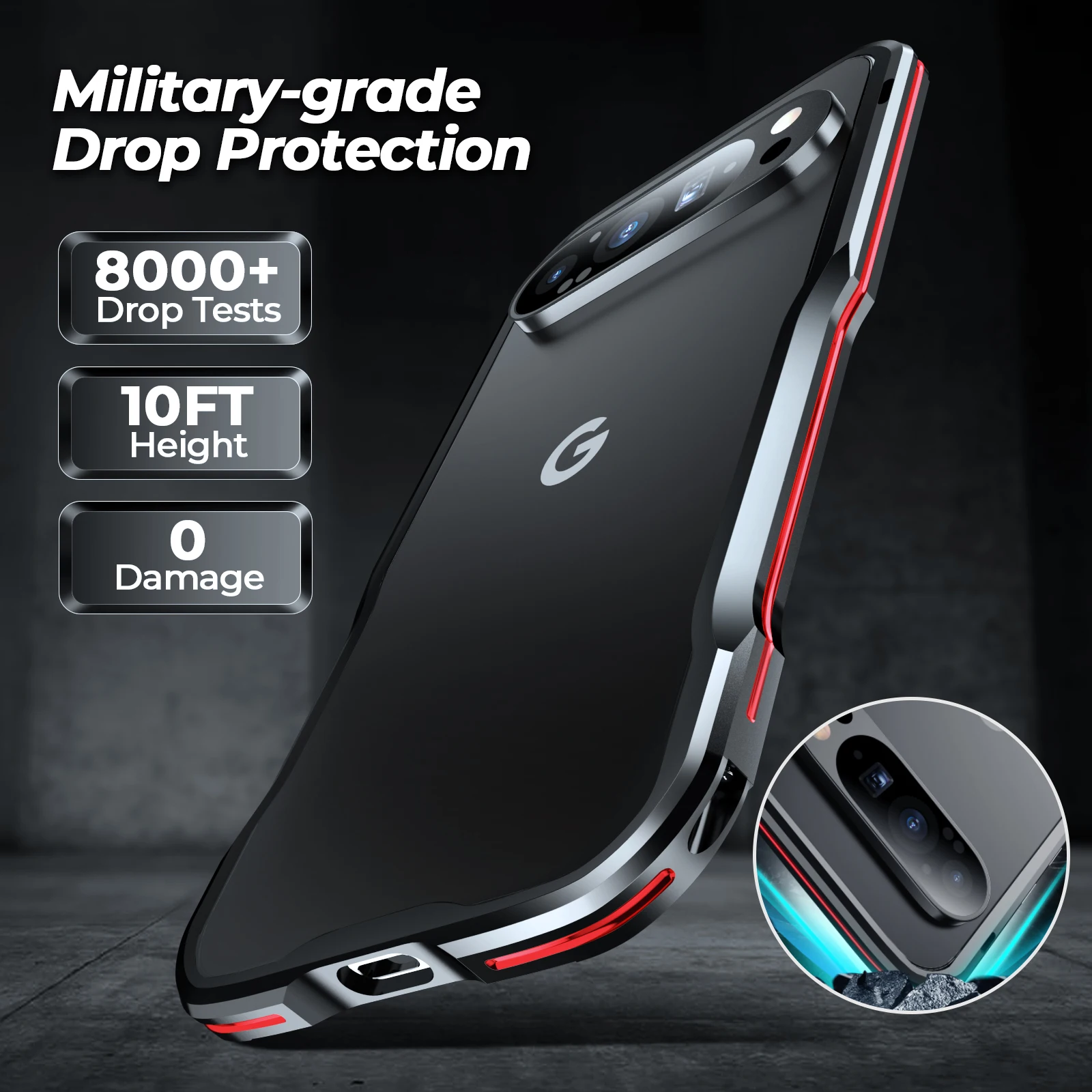 Металлический каркас LUPHIE для Google Pixel 9 9Pro XL 8 8Pro зеркальный авиационный