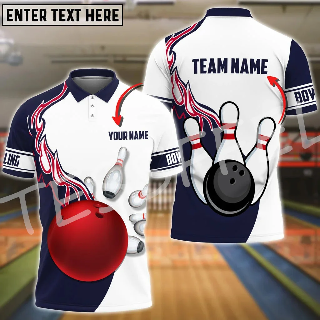 

Custom Name Strike Bowling Player Retro 3DPrint Streetwear Summer Tattoo Harajuku Polo Shirts Jersey Streetwear Short Sleeves 11