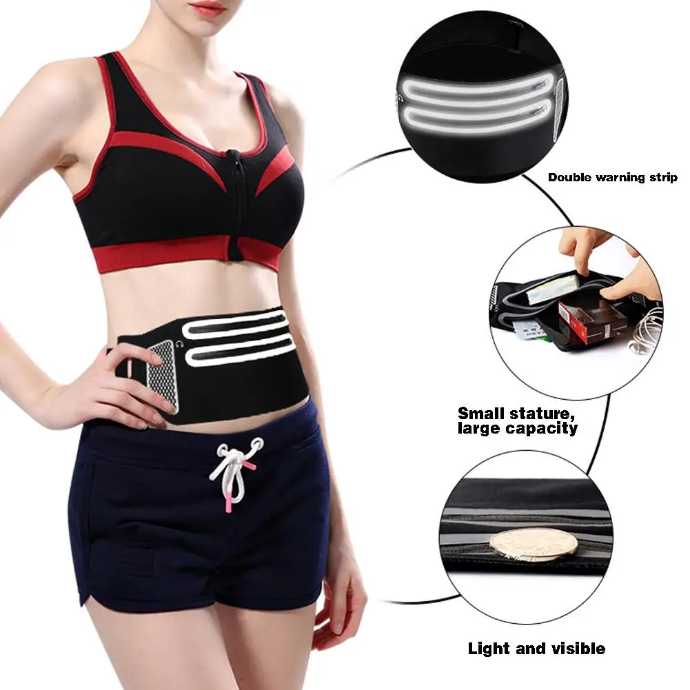Running Bag Women Waist bag Belt bag Men Sports Fanny Pack Mobile Phone Bag Gym Night Running Cell Phone Jogging Run Cycling Bag