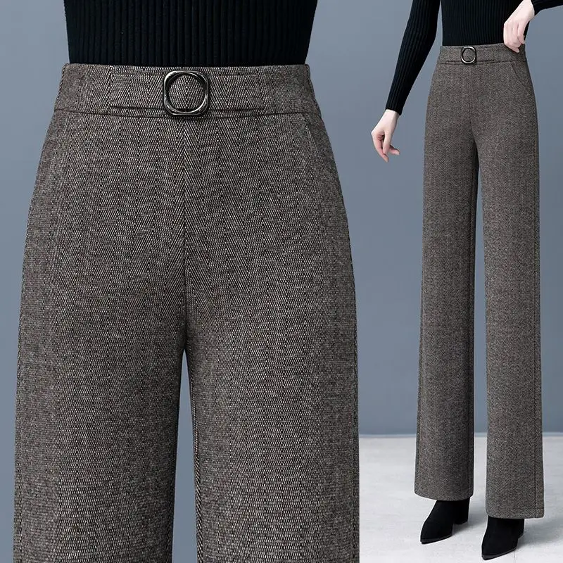 

2023 Women Pants Spring Autumn Harem Suit Pants Solid High Waist Wide Leg Trousers Soft High Quality for Female Lady T32