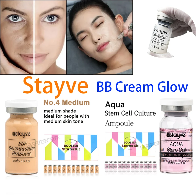 

8ml Korea Stayve BB Cream Glow Liquid Foundation Ampoule BB Serum Whitening Brightening for Dr pen Microneedle Beauty Makeup