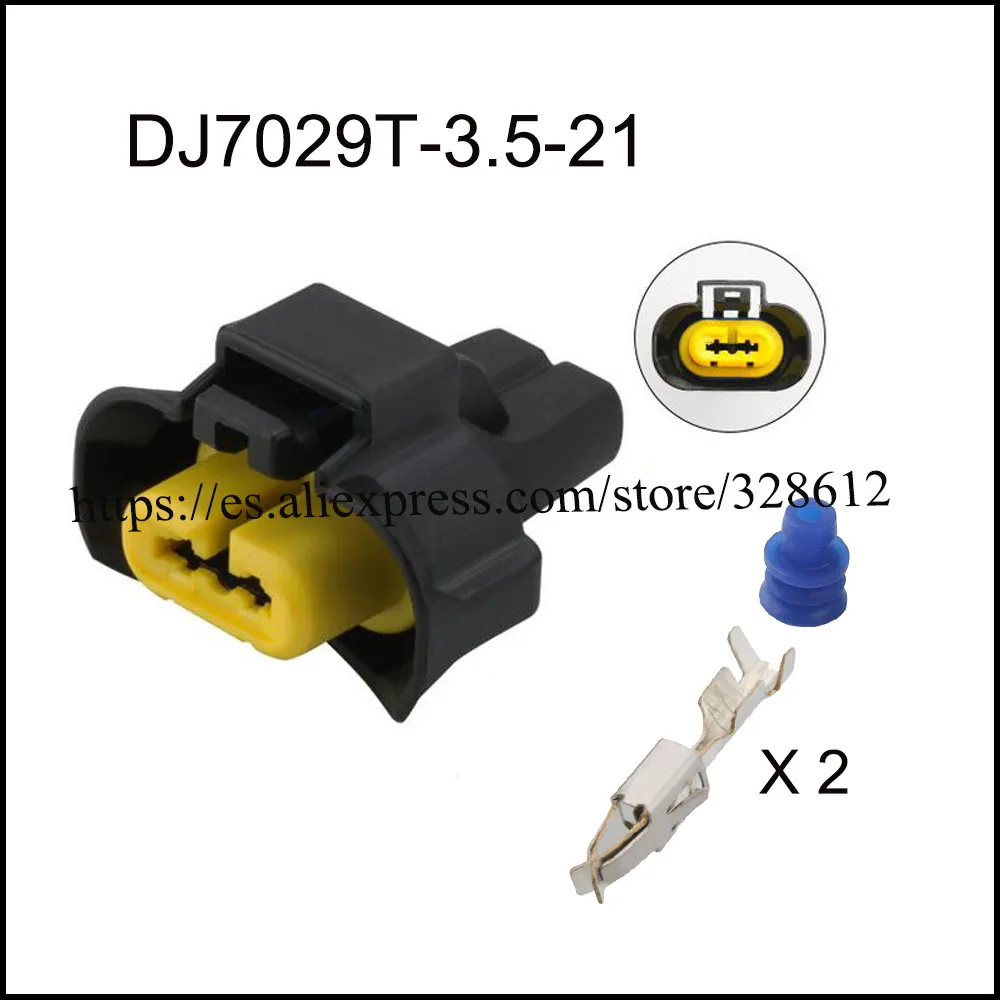 100SET DJ7029T-3.5-21 auto female cable connector terminal H11 2 pin connector Plugs socket wire box CAR CABLE CONNECTOR