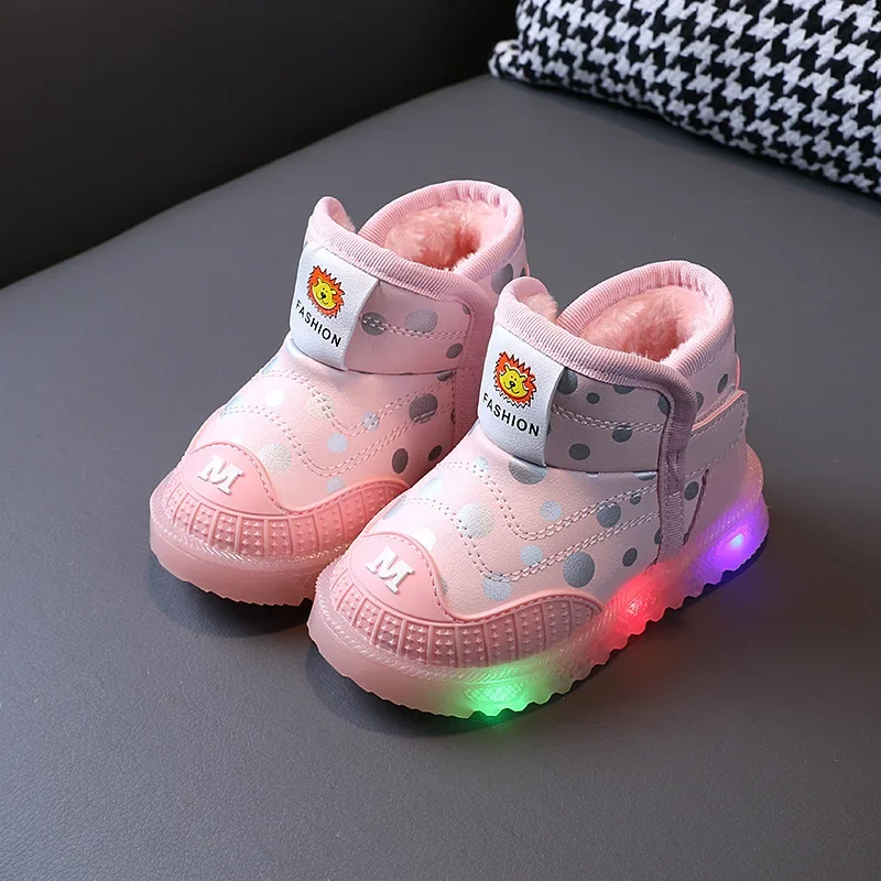 Детская обувь дизайнерские зимние ботинки на мягкой подошве теплые хлопковые