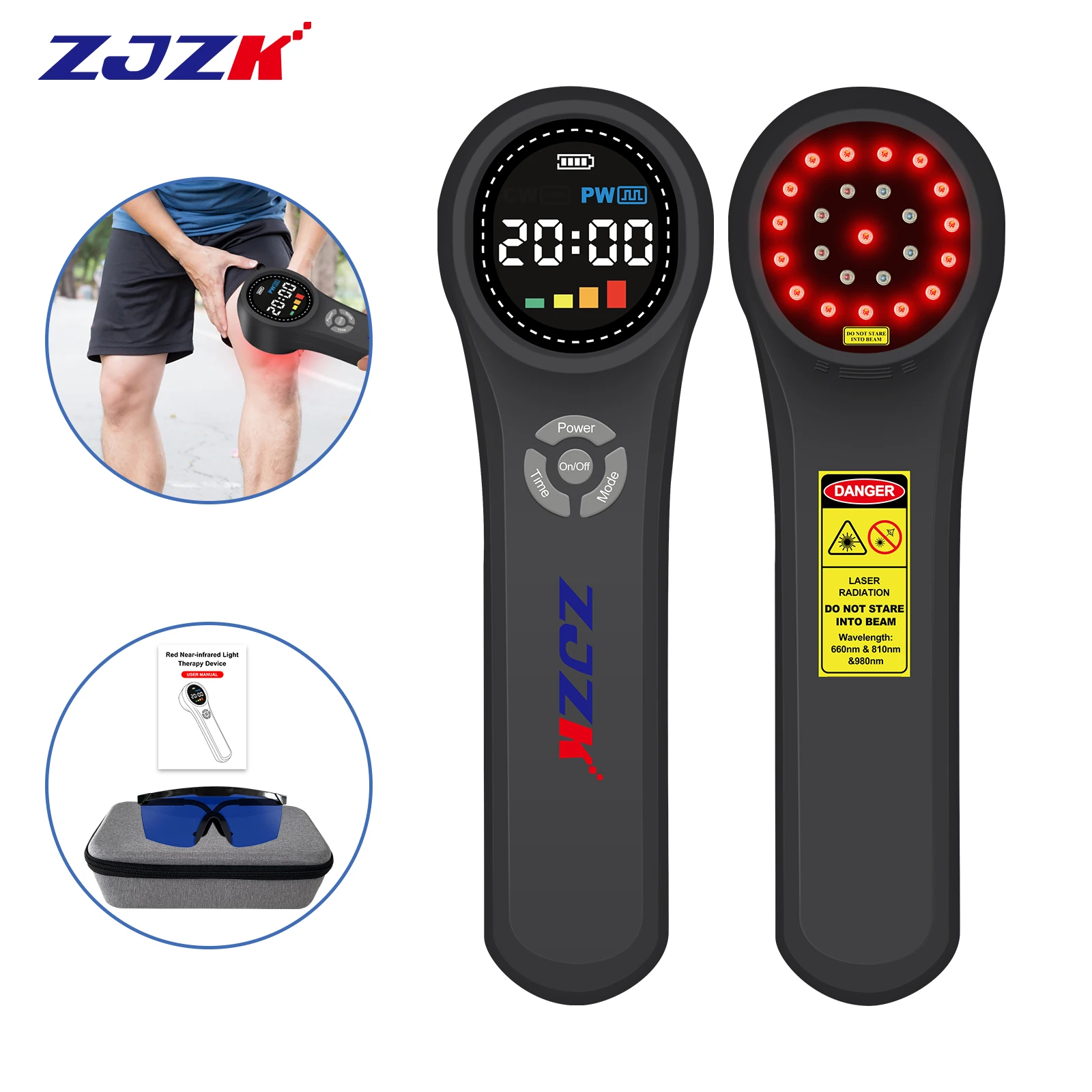 Лазерная коленная терапия от ZJZK средство для остеоартрита до колена 660 нм 810нм