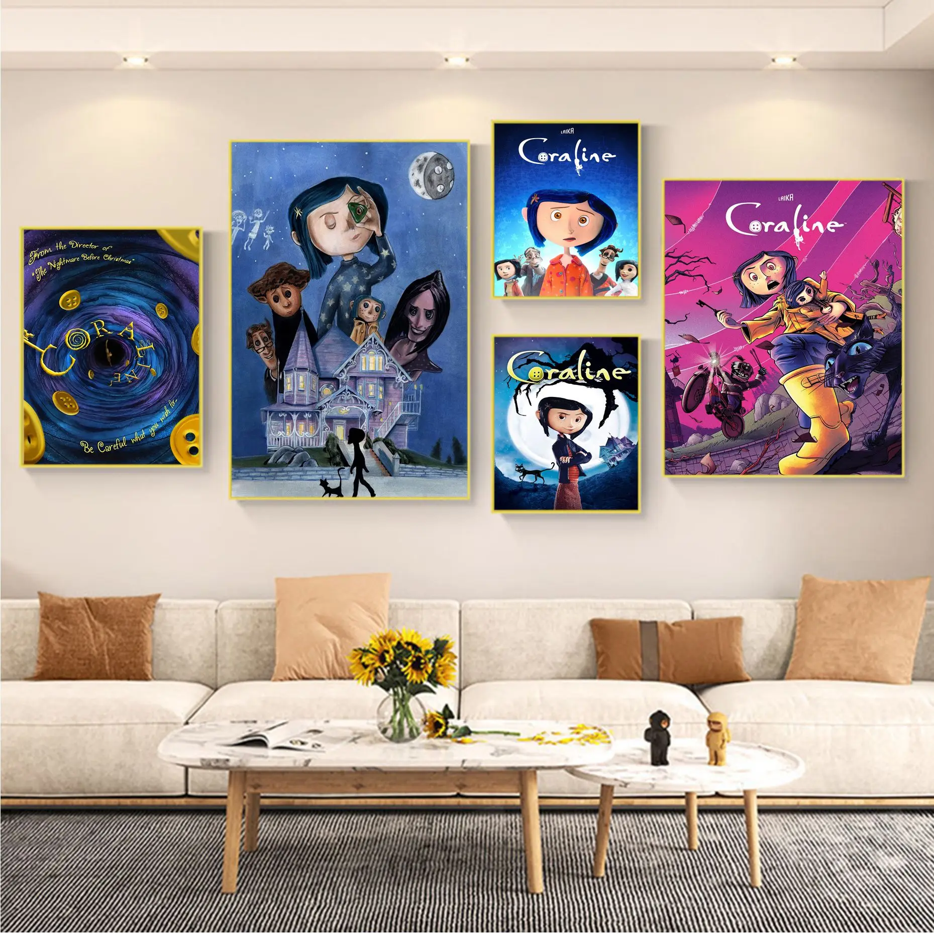 

Anime Movie C-Coraline Poster Aesthetics Horror Witch Quotes Classic Posters Whitepaper Prints Posters Artwork Nordic Home Decor