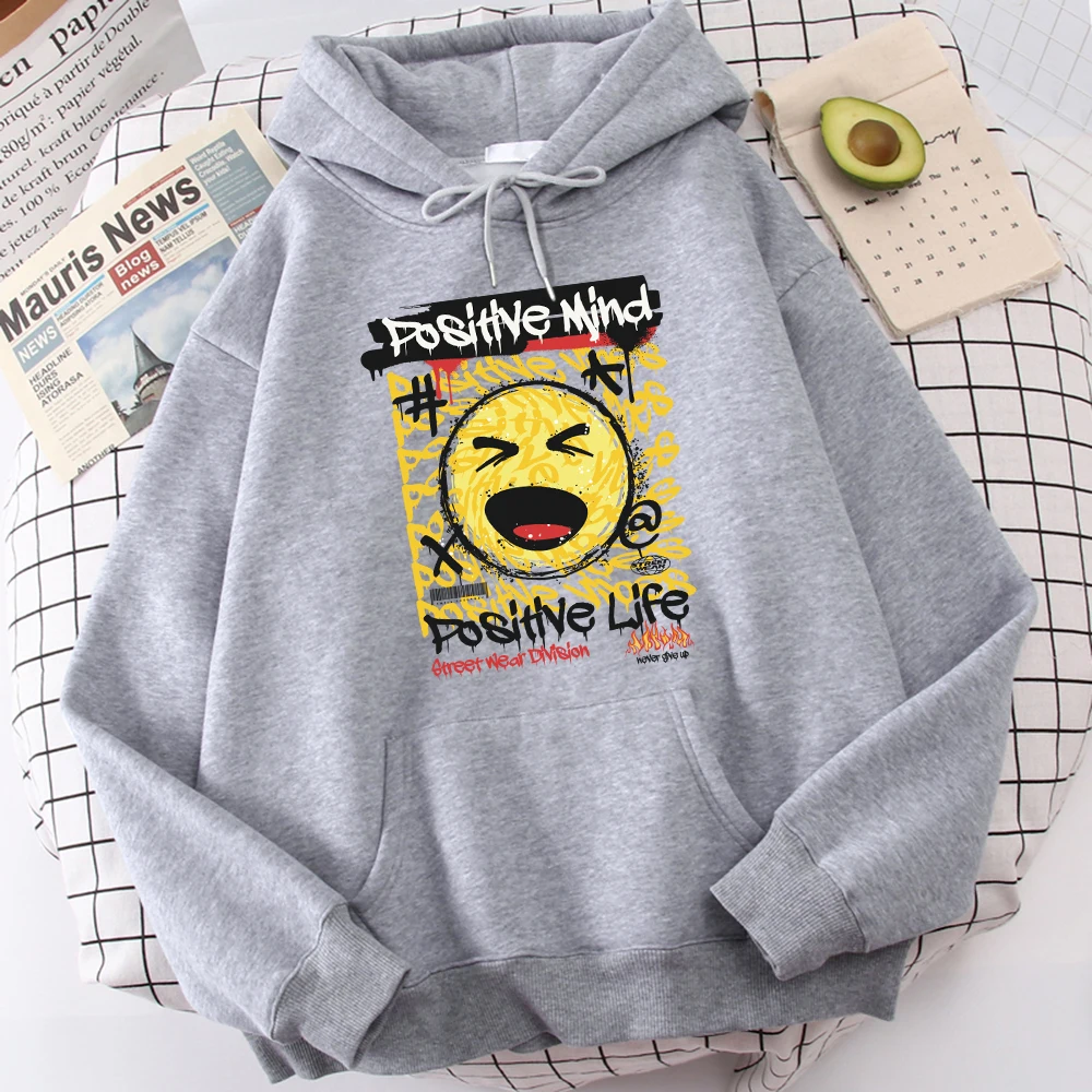 Foistive Mind Positve Life Male Hoody Harajuku S-Xxl Sweatshirt Fashion High Quality Hooded Autumn Casual Warm Streetwear