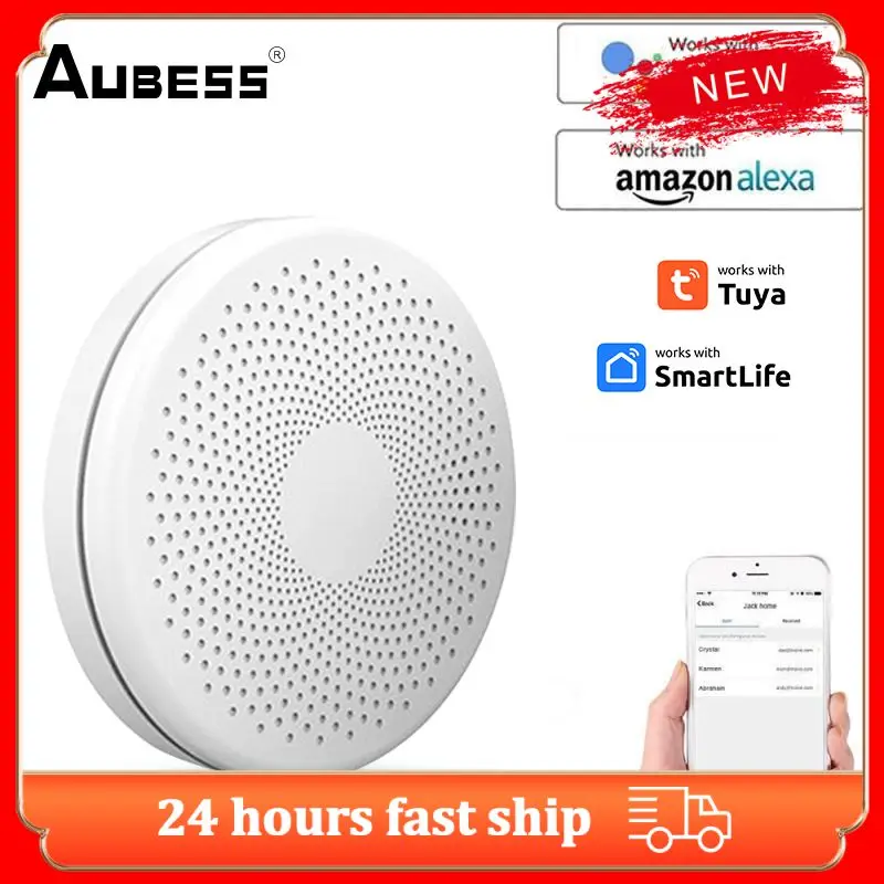 Датчик дымовой сигнализации удаленный мониторинг Tuya Wi-Fi детектор дыма угарного