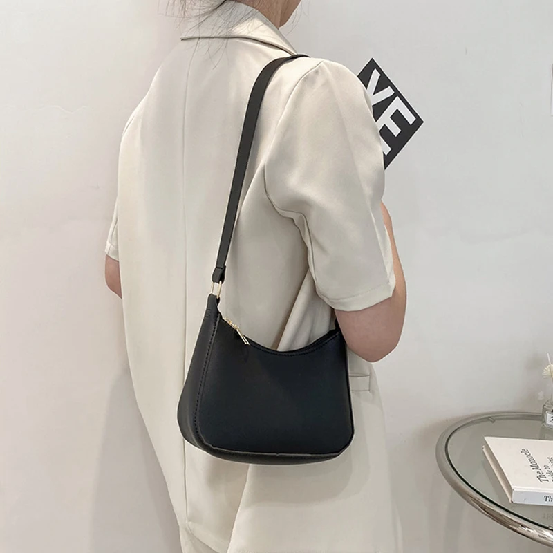 Women new fashionable luxury Designer Half Moon Underarm Handbags Solid PU Leather Crossbody bags Casual Versatile Shoulder Bags