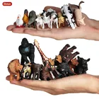 Маленькая ферма Oenux, модель диких животных, Лев, тигр, овечка, свинья, собака, фигурки из ПВХ, милый миниатюрный игровой набор, Обучающие Детские игрушки, подарок