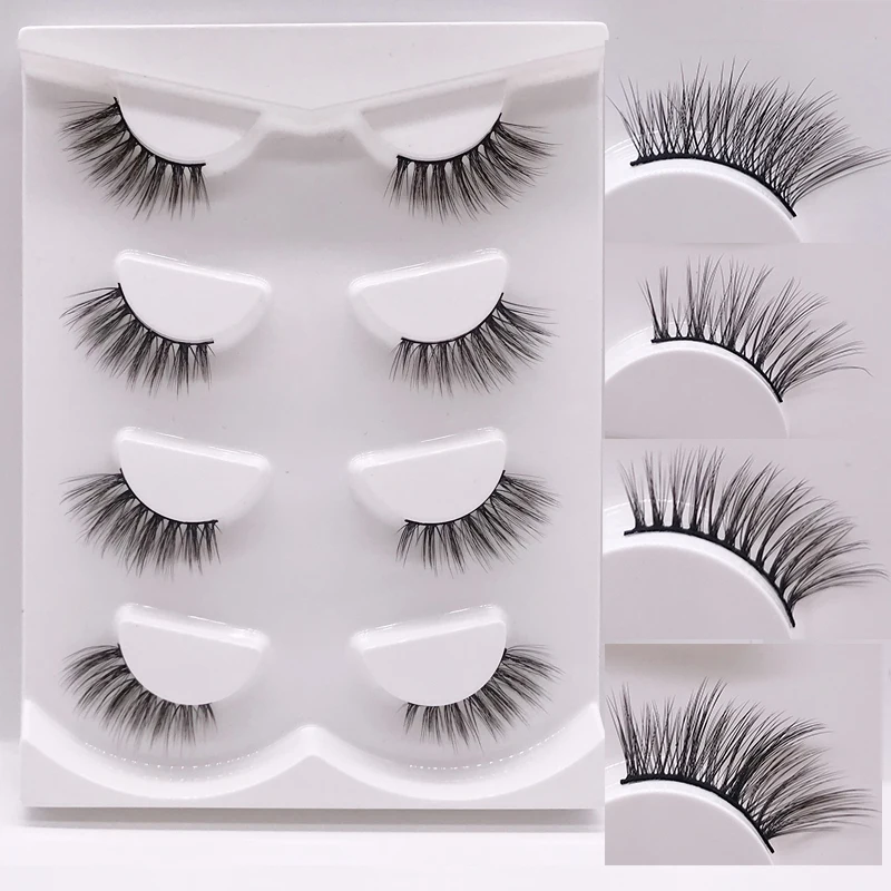 

Half Eye Lash 3D Mink Lashes Faux Wispy Natural Crisscross False Eyelashes Halves Fake Eyelash Extension Makeup Tools maquiagem