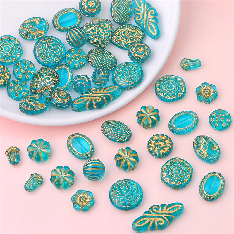 

1pc Multi Shape Antique Gold Retro Nepal Beads Red Coral Tibetan Acrylic Beads for Jewelry Making DIY Charm Bracelet Necklace