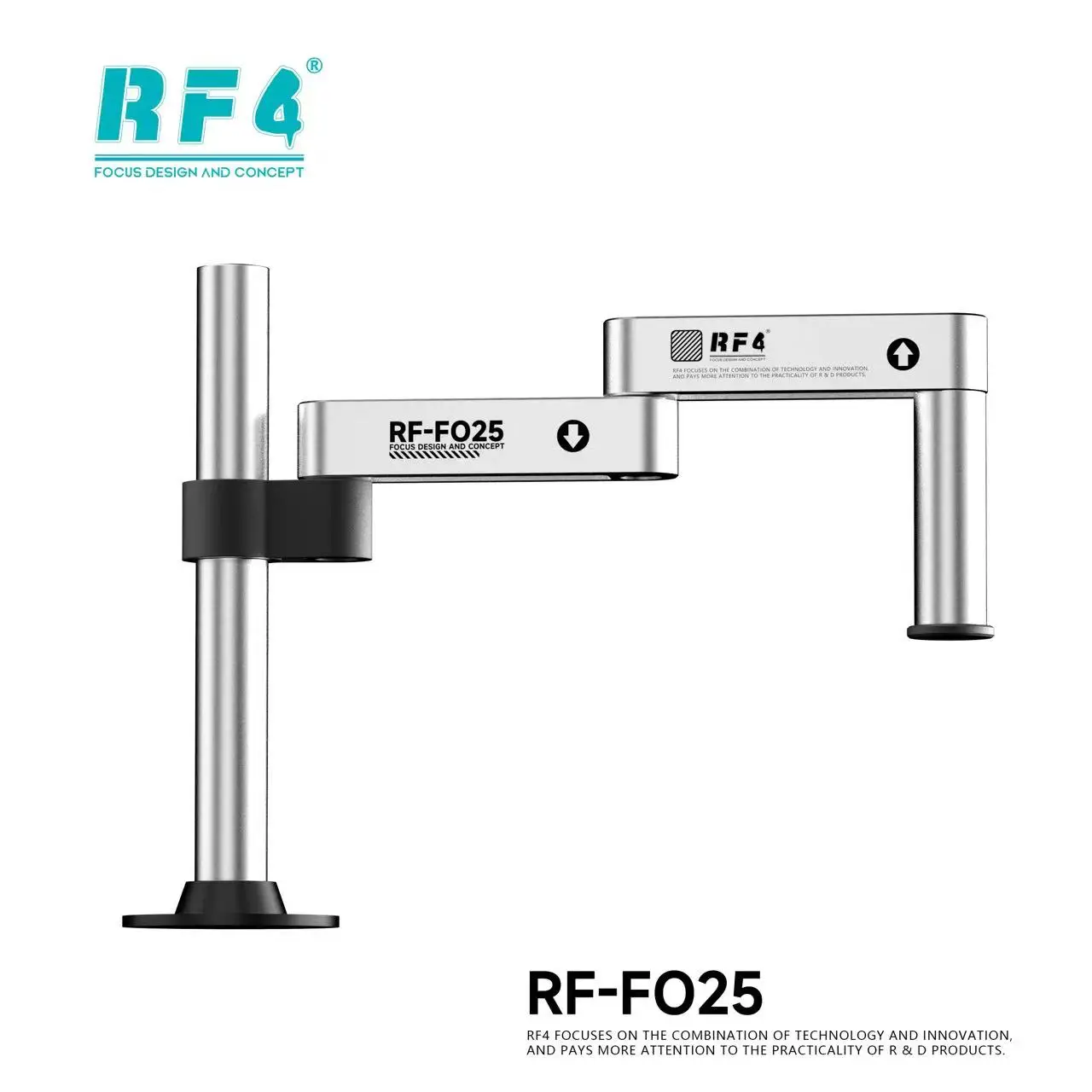 

RF4 RF-FO24/FO25/FO26 Микроскоп с поворотным рычагом, подставка для микроскопа, универсальный гибкий складной регулируемый фиксированный подъемный металлический кронштейн