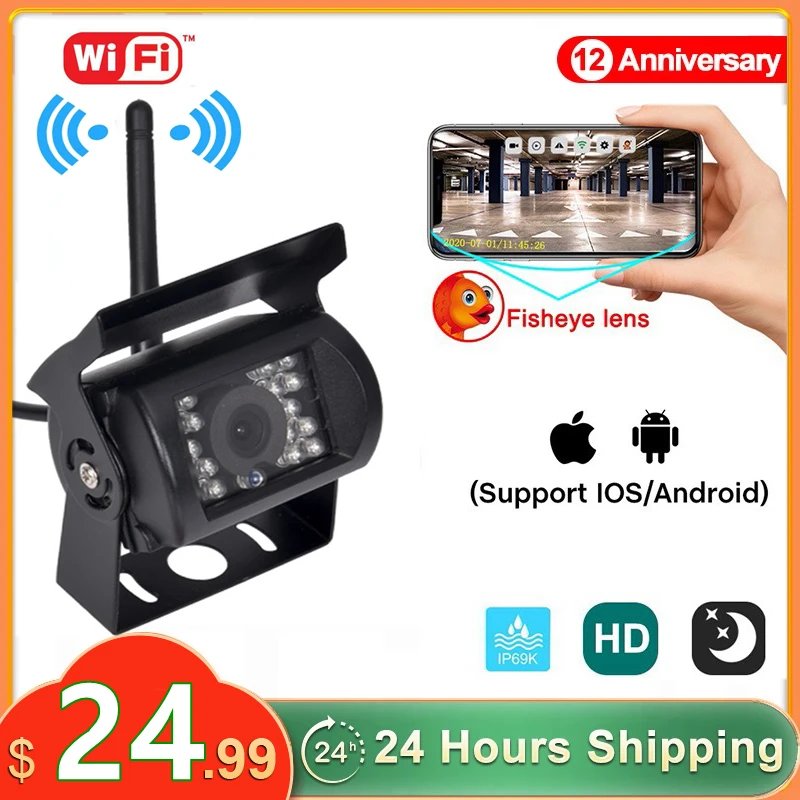 Wi-Fi беспроводная камера заднего вида для грузовика автобуса автомобиля 12 В ~ 24