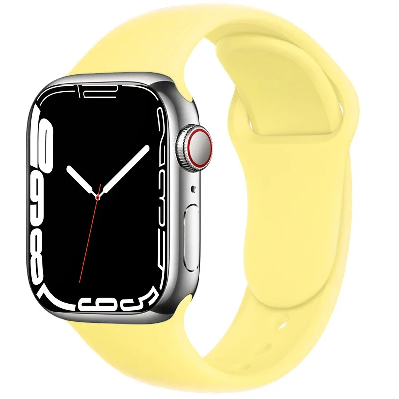 Силиконовый ремешок для Apple Watch Band Ultra 2 49 мм 46 42 45 44 40 41 Браслет Correa 10 8 7 6 Se 9 Ultra2