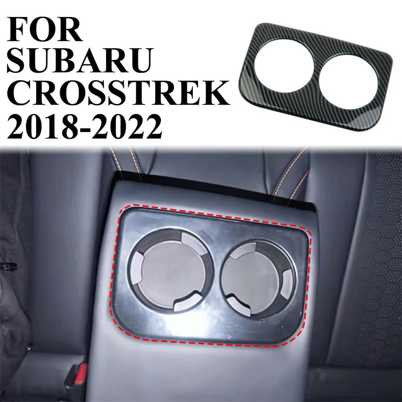 Carbon Fiber Rear Seat armrest cup holder Cover Trim For Subaru Crosstrek 2018-2022 Car Accessories