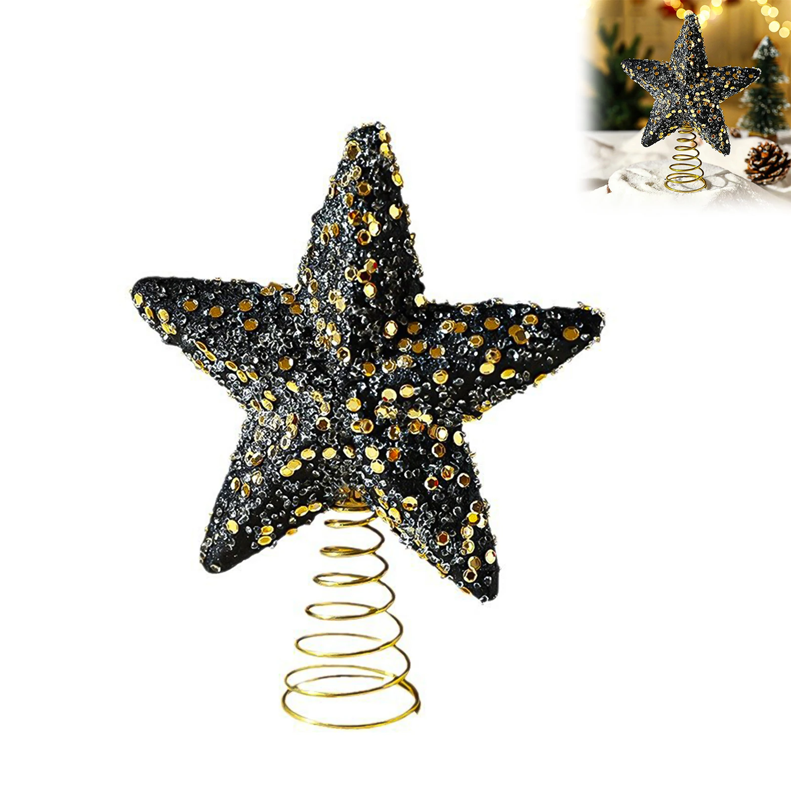 

Рождественская верхушка DKSHETOY блестящая пентаграмма