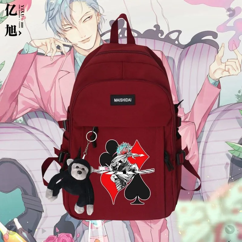 Охотник х рюкзак 30 × 44 13 см черный белый зеленый красный Hunter x школьные сумки для