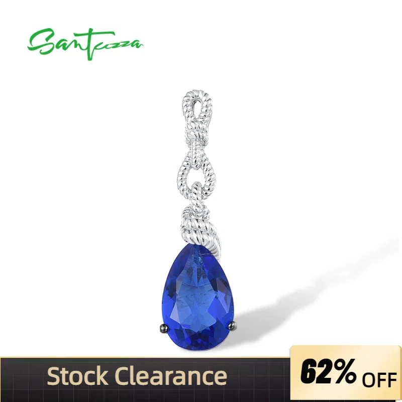 Женский кулон из серебра 925 пробы с сияющими грушевидными камнями |