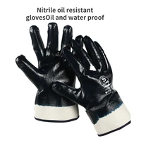 oil and gas safety glove nitrile rubber abrasion resistant glove antibiotic water proof glove chemical resistant work glove