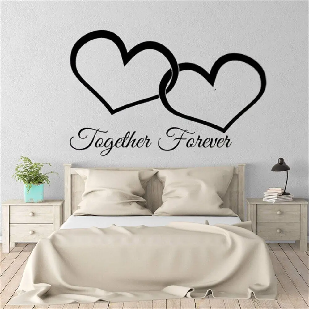 

Together Forever Quotes Love Wall Sticker Vinyl Home Decoration Bedroom Headboard Decals Removable Murals Wallpaper DW13796